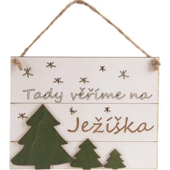 Velikonoční dekorace Pergamen dřevo bílý ,,Ježíšek,, 21x17 cm