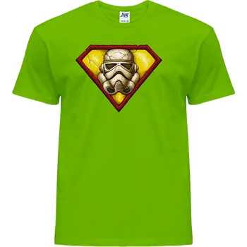 Pánské tričko panske_levne_tricko_potisk_Superman_Stormtrooper Barva: Lime - limetková, velikost: S