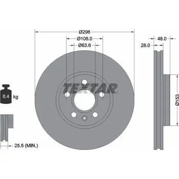 Brzdový kotouč Brzdový kotouč TEXTAR 92287505