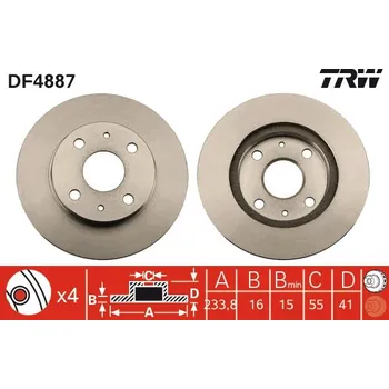 Brzdový kotouč Brzdový kotouč TRW DF4887