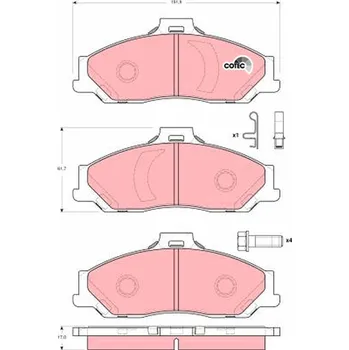 Brzdová destička Sada brzdových destiček, kotoučová brzda TRW GDB3353