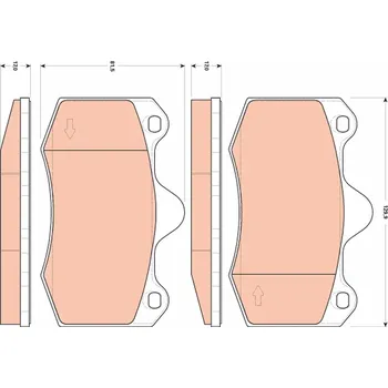 Brzdová destička Sada brzdových destiček, kotoučová brzda TRW GDB1852