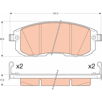 Brzdová destička Sada brzdových destiček, kotoučová brzda TRW GDB3616