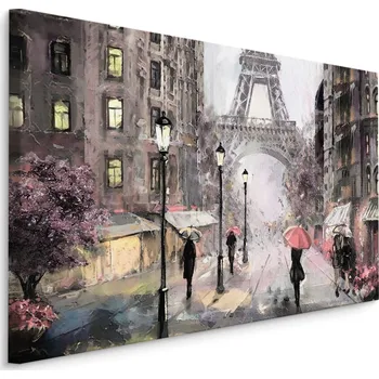 Obraz Plátno Pařížská Ulice V Pastelových Barvách Varianta: 30x20