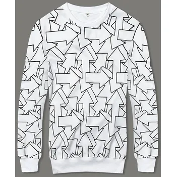 Pánská mikina Bílá pánská mikina s geometrickým vzorem (8B1111-1) odstíny bílé XXL