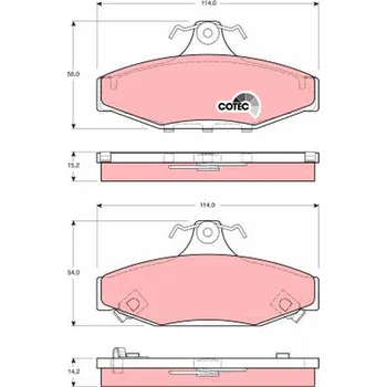 Brzdová destička Sada brzdových destiček, kotoučová brzda TRW GDB3135