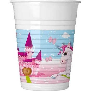 Jednorázové nádobí PROCOS Plastové kelímky Jednorožec 8ks 200ml