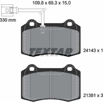 Brzdová destička Sada brzdových destiček, kotoučová brzda TEXTAR 2414301