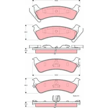 Brzdová destička Sada brzdových destiček, kotoučová brzda TRW GDB4124