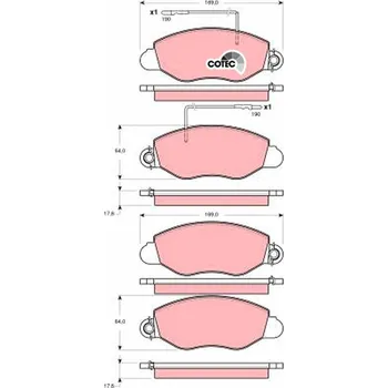 Brzdová destička Sada brzdových destiček, kotoučová brzda TRW GDB3354
