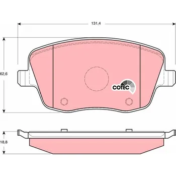 Brzdová destička Sada brzdových destiček, kotoučová brzda TRW GDB1414