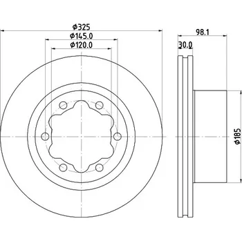 Brzdový kotouč Brzdový kotouč HELLA 8DD 355 132-201