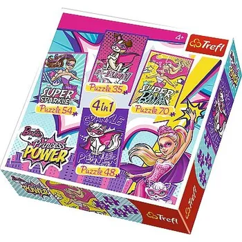 Puzzle Puzzle Trefl Barbie a její superpřátelé, 35 + 48 + 54 + 70 dílky