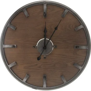 Hodiny Hodiny nástěnné dřevo/kov šedé pr. 45 cm