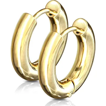 Náušnice Šperky4U Zlacené ocelové náušnice - kruhy 26 mm - OPN1645-26