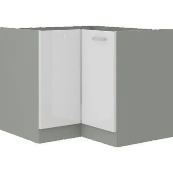 Kuchyňská skříňka Spodní rohová skříňka Bianka - šedá/bílý lesk