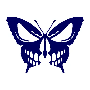 Samolepící dekorace SAMOLEPKA Motýl 017 lebka (23 - tmavě modrá) NA AUTO, NÁLEPKA, FÓLIE, POLEP, TUNING, VLASTNÍ TEXT, TISK, AUTOSAMOLEPKY.cz, POLEPY, OBRÁZEK, LOGO, SAMOLEPKY