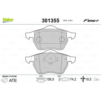 Brzdová destička Sada brzdových destiček, kotoučová brzda VALEO 301355