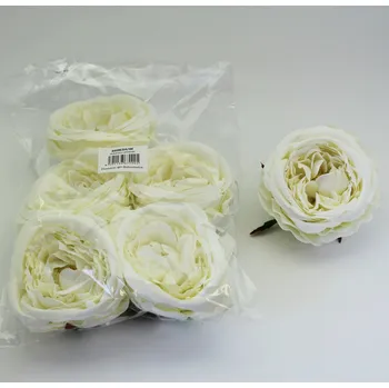 umělá květina Růže Austin vazbová pr.10cm 6ks bílá