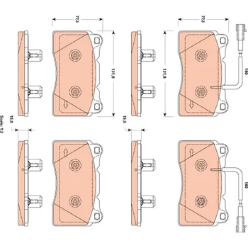 Brzdová destička Sada brzdových destiček, kotoučová brzda TRW GDB1888