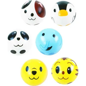 Dětský míč Míček lehký s obličejem Zvířátko 4,5cm soft pěnový 6 druhů