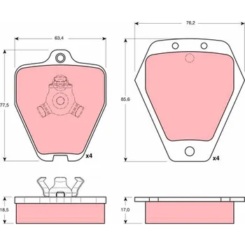 Brzdový systém Sada brzdových destiček, kotoučová brzda TRW GDB1323