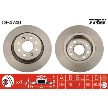 Brzdový kotouč Brzdový kotouč TRW DF4740