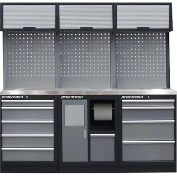 Procarosa® Sestava dílenského nábytku Procarosa PROFI TGCW-51A4 Pracovní deska:: nerezová