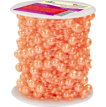 Korálek Korálky na vlasci, plast., oranžová, 20m