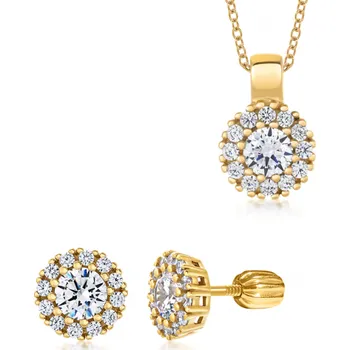 Souprava šperků SOFIA stříbrný set náušnice, přívěsek a řetízek AUSCQW2ZA0P-ZY-SC+AUSCQW1ZA0P-ZY