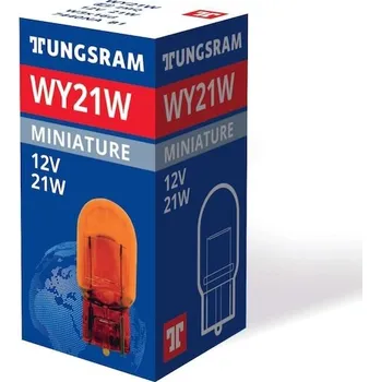 Povinná bezpečnostní výbava Autožárovka W21W 12V W3x16d celosklo oranžová