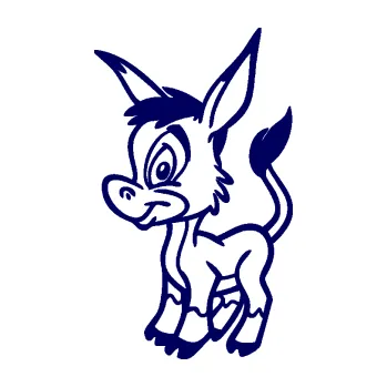 Samolepící dekorace SAMOLEPKA Osel 006 levá (23 - tmavě modrá) NA AUTO, NÁLEPKA, FÓLIE, POLEP, TUNING, VLASTNÍ TEXT, TISK, AUTOSAMOLEPKY.cz, POLEPY, OBRÁZEK, LOGO, SAMOLEPKY