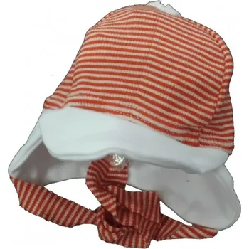 Kojenecká čepice Čepice kojenecká bavlna - PROUŽKY bílo-červené - vel.56