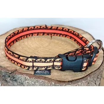 Obojek jednobarevný bezpečnostní kroužek Royal neonově oranžový varianta GIGANT