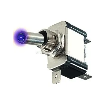 Auto elektroinstalace Přepínač páčkový - ON-OFF 1pol.12V/25A modrá LED podsvícení