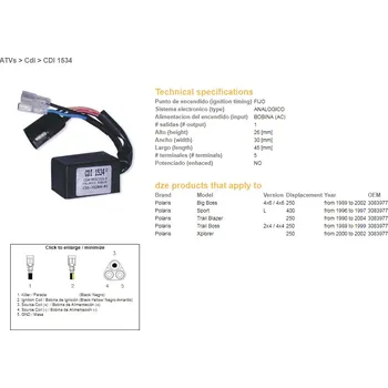 Startér DZE jednotka zapalování CDI POLARIS 250 89-04, 400 sport 96-97 (DZE jednotka zapalování CDI POLARIS 250 89-04, 400 sport 96-97)