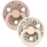 BIBS x LIBERTY Barevné dudlíky z přírodního kaučuku 2ks - velikost 2 - Ivory / Blush