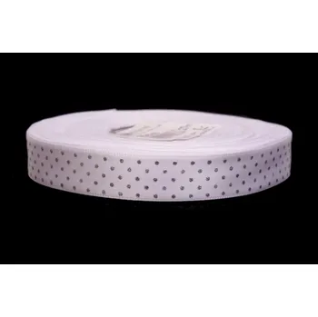 Stuha atlasová svatební puntík šíře 15mm (27m/ks)