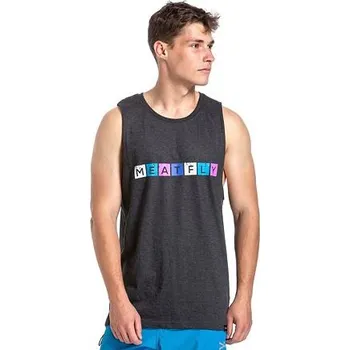 Pánské tílko Meatfly pánské tílko Dipped Charcoal Heather | Šedá | Velikost S