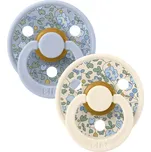 BIBS x LIBERTY Barevné dudlíky z přírodního kaučuku 2ks - velikost 2 - Ivory / Baby Blue