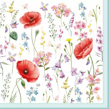 Papírový ubrousek Easy Life, Itálie Easy Life - Papírový ubrousek Les Coquelicots, Vlčí mák 20 ks - 33×33 cm Barva: jako na obrázku, Velikost: 33x33