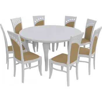 Jídelní stůl Jídelní set pro 8 osob - RK031, Barva dřeva: wenge, Potah: Casablanca 2308 MIRJAN 5902928433272