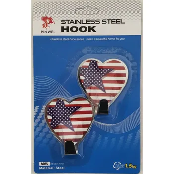 Věšák Háčky samolepící 2 ks nerez 5x5 cm dekor