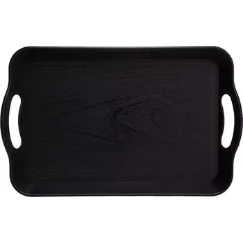 Carmani Plastový tác s uchy tmavě hnědý - 42*29 cm