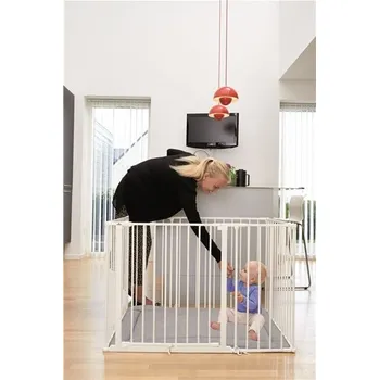 Dětská zábrana Baby Dan Babydan dětská ohrádka Supreme OLAF Rectangle bílá s matrací" "Barva:bílé|Materiál:kovové|Určení zábrany:bytové|