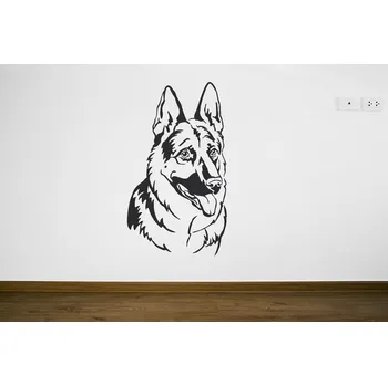 Samolepící dekorace Lepy.cz Samolepka na zeď Německý ovčák Velikost (šířka x výška): 30x52cm, Barevná varianta: Světle šedivá