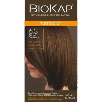 Barva na vlasy BIOKAP Nutricolor Barva na vlasy Tmavý zlatý blond 6.3
