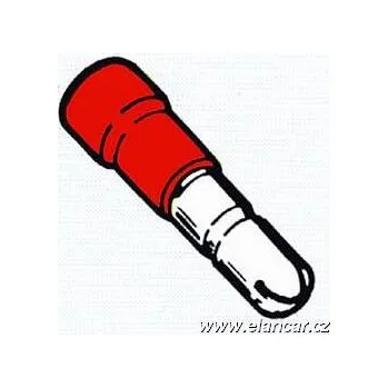 Auto elektroinstalace Kolík kulatý izolovaný červený 4mm samec - 100Ks