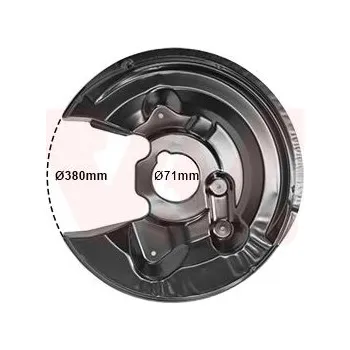 Brzdový kotouč Ochranný plech proti rozstřikování, brzdový kotouč VAN WEZEL 5765373