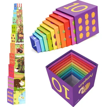 Dřevěná hračka Classic World Pyramida z kostek - Učíme se počítat zeleninu